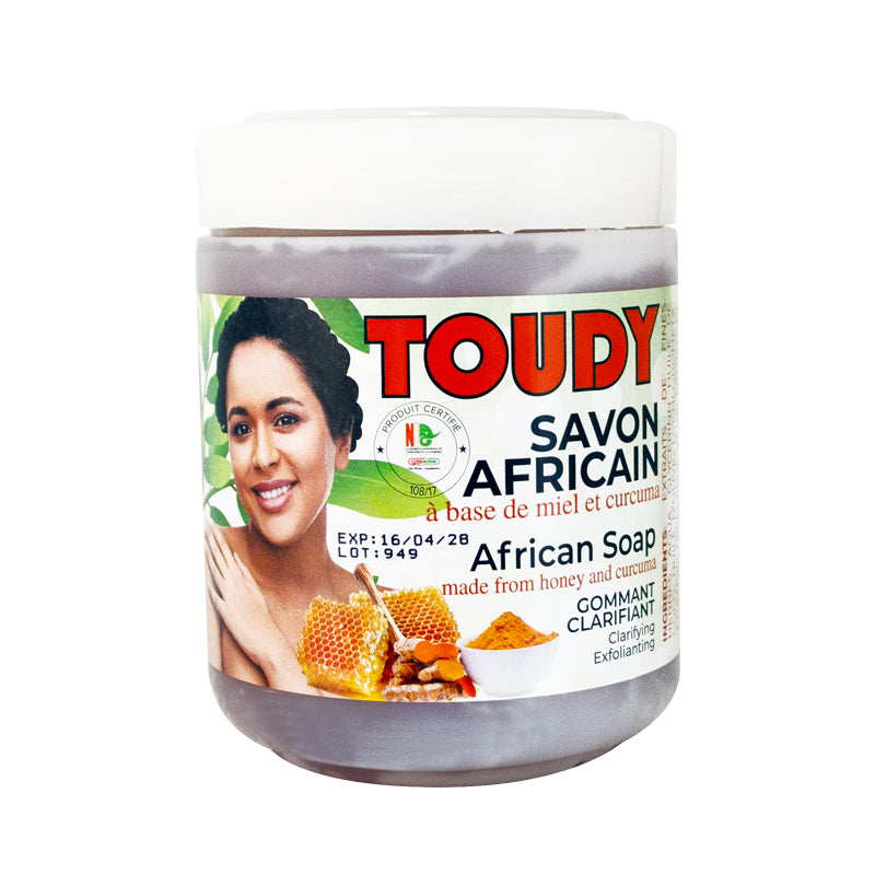 TOUDY African Soap Honey & Turmeric Clarifying Exfoliating